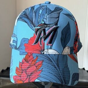 NWT Miami Marlins '47 Brand x Hurley Floral Tropical MVP Snapback Hat Baseball